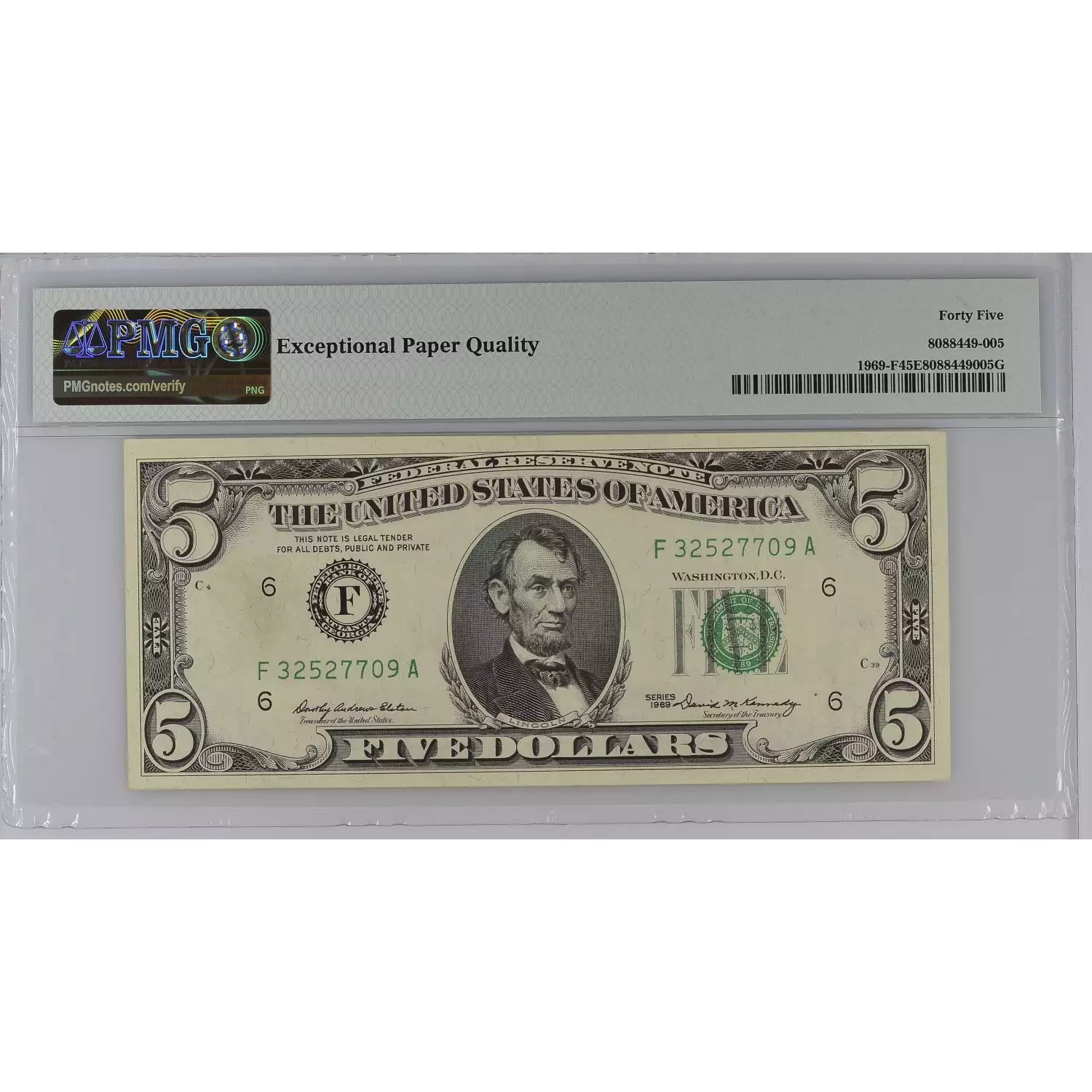 $5 1969  Small Size $5 Federal Reserve Notes 1969-F (2)