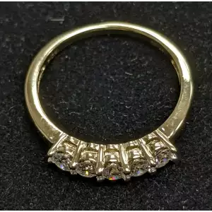 5 Stone Diamond Ring 14k Gold 1/2 Carat Size 8.25 2.4g (2)