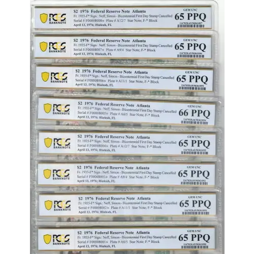 50 Consecutive Replacement Star Notes First Day Issue Cancelled Stamps from Hialeah, FL  (5)