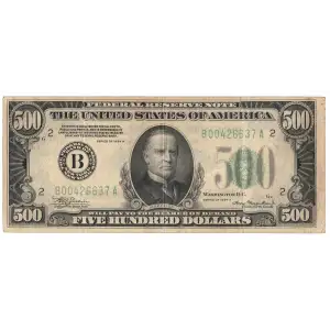 $500 1934-A.  High Denomination Notes 2202-B (2)
