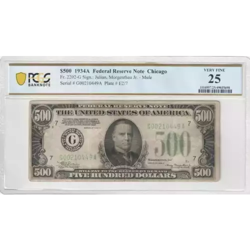 $500 1934  High Denomination Notes 2201-G