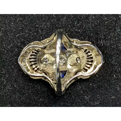 Antique Filigree Platinum Ring Sapphires and Diamonds Filigree Classy (3)