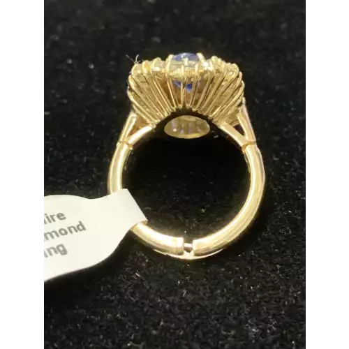 Ceylon Sapphire & Diamond Ballerina Ring Size 4.5 6.5g (5)