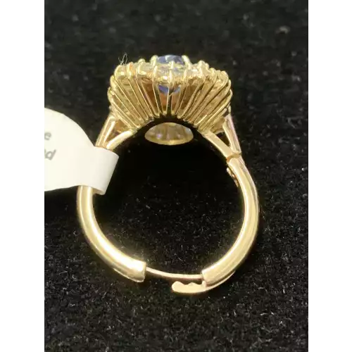 Ceylon Sapphire & Diamond Ballerina Ring Size 4.5 6.5g (6)