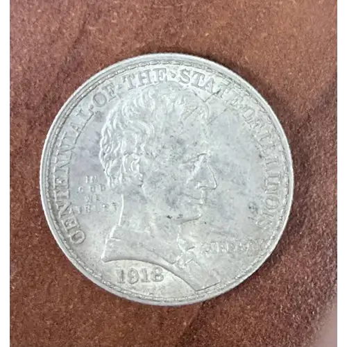 Classic Commemorative Silver--- Illinois Centennial 1918 -Silver- 0.5 Dollar