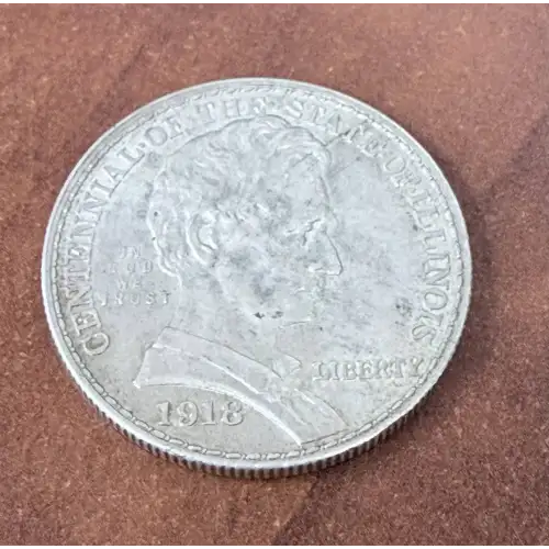 Classic Commemorative Silver--- Illinois Centennial 1918 -Silver- 0.5 Dollar (3)