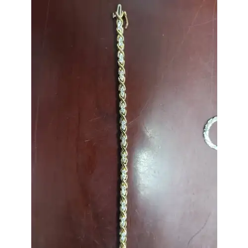 Diamond and Gold Tennis Bracelet 7