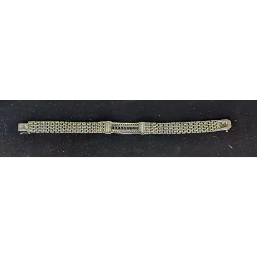 Diamond and Sapphire Men's Bracelet 14k White Gold 33g 8