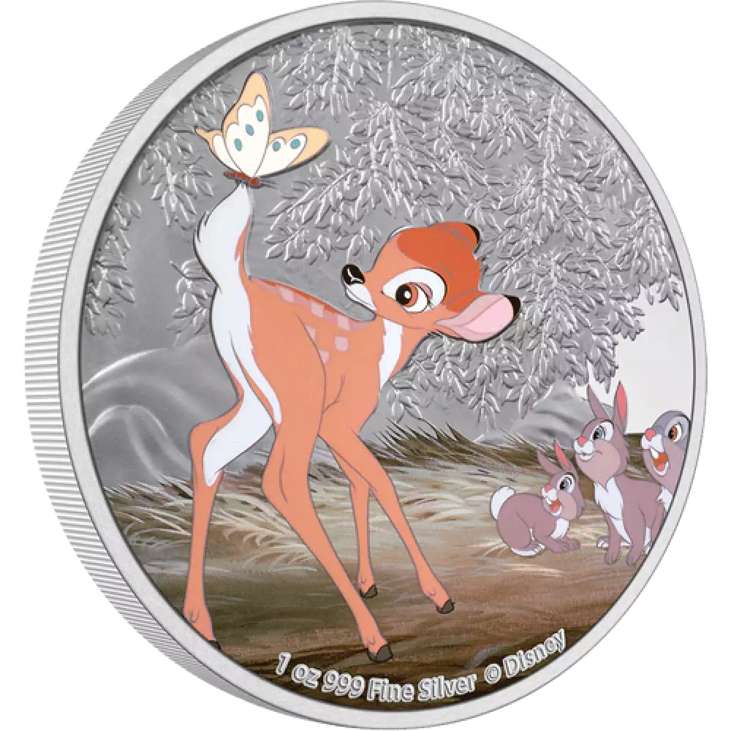 Disney bambi 80th anniversary- 2022 1oz Bambi and Butterfly Silver Coin (2)