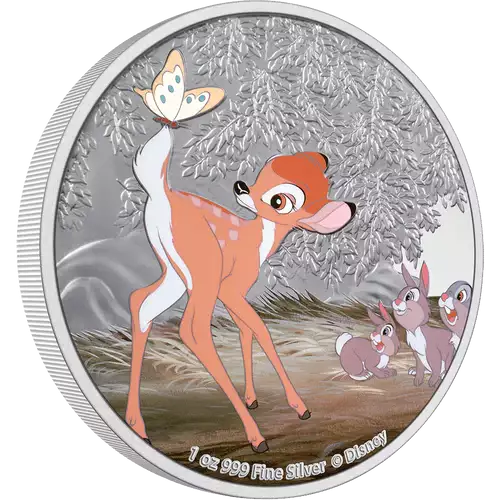Disney bambi 80th anniversary- 2022 1oz Bambi and Butterfly Silver Coin (2)