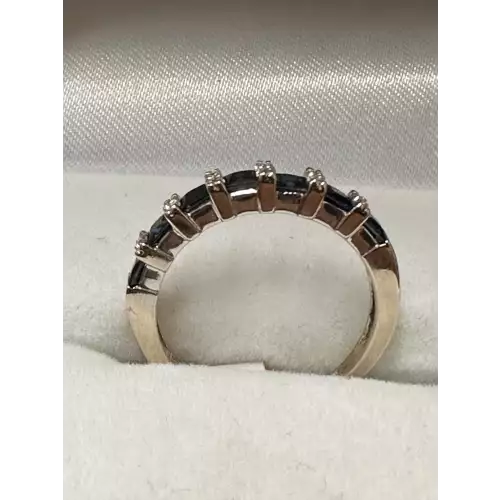 Effy Sapphire & Diamond Cocktail  Ring 14k White Gold 3.0g Size 6  (3)