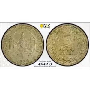 GERMANY - WEIMAR REPUBLIC Silver 3 MARK