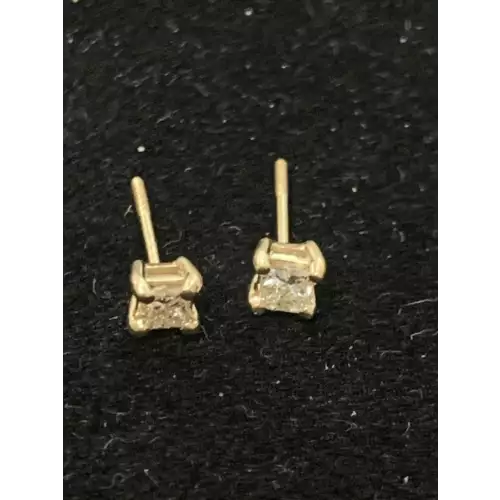 Gold 14k Earrings , with small Diamond