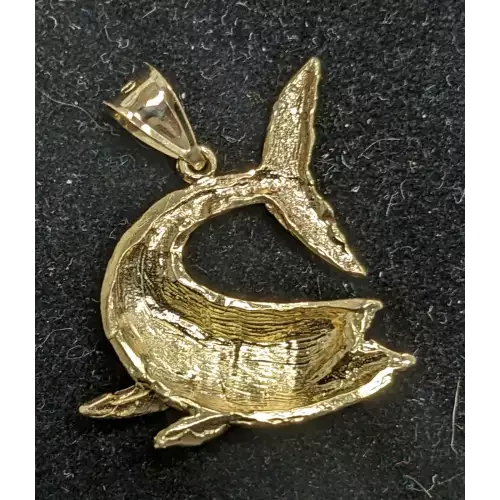 Gold 14k Kingfish Pendant Looks Great 1.25