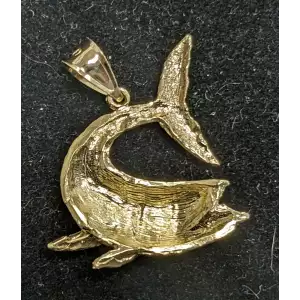 Gold 14k Kingfish Pendant Looks Great 1.25