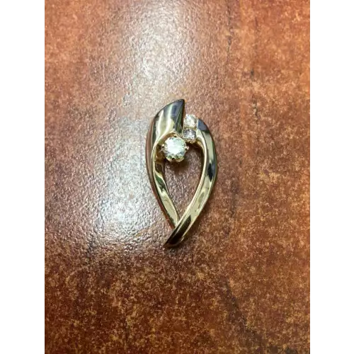 Gold 14k Pendant , with small Diamond (2)