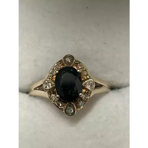 Gold 14k Ring , with small Sapphires