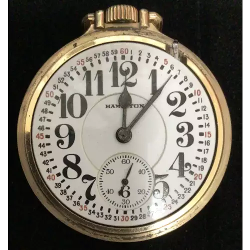Hamilton 992 21 Jewel Rail Road Pocket Watch Montgomery Dial 10k Gold Fill Case2