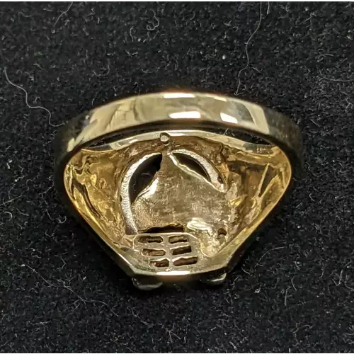 Men's Gold Horsehoe Ring Size 12.5 1/3 Carat Diamonds (2)