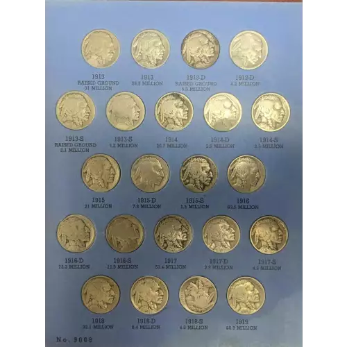 Nickel Five Cent Pieces-Complete Set Indian Head or Buffalo (2)
