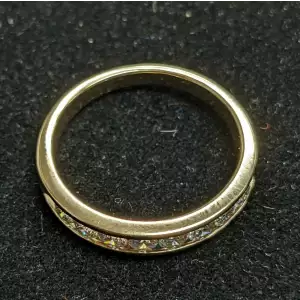 Chanel Set Diamond Eternity Ring .80 CTW 14k Gold Size 8.5 (2)