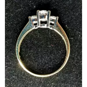 3 Stone Semi Eternity Diamond Ring 14k Gold 3.7g Size 8.5 1.0 CWT