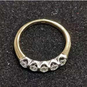 5 Stone Diamond Ring 14k Gold Size 9 4.3g 3/4 Carat