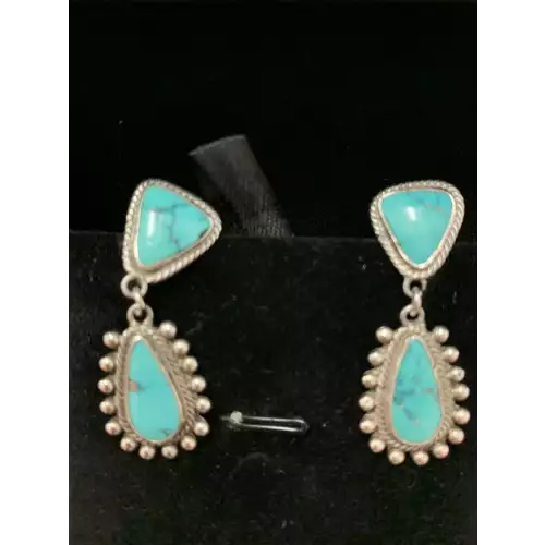 Sterling Silver Earrings with Turquoise 9.8g