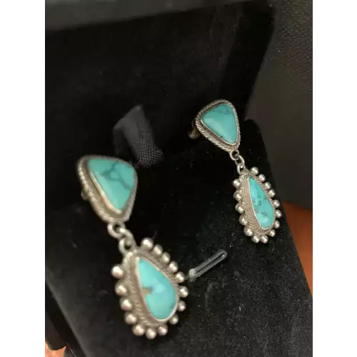 Sterling Silver Earrings with Turquoise 9.8g